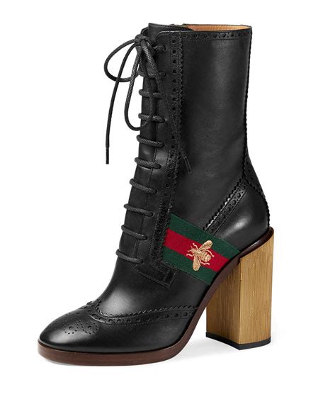 gucci karen lace up boots|gucci signoria ankle boots.